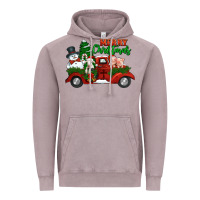 Vintage Zinc merry christmas snowman and farm animals truck Vintage Hoodie - Jasminsmagicworld