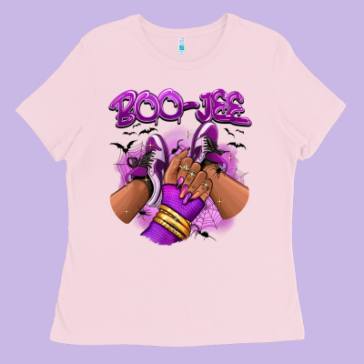 Boo-jee Halloween Afro Sneakers Ladies Tee Designed By Ranaportraitstore
