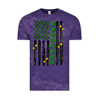 Cloud Purple shamrock usa flag Vintage Tee - MaliasSmallBusiness