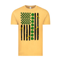 Vintage Mustard shamrock usa flag Vintage Tee - MaliasSmallBusiness