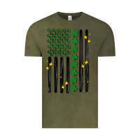 Vintage Olive shamrock usa flag Vintage Tee - MaliasSmallBusiness