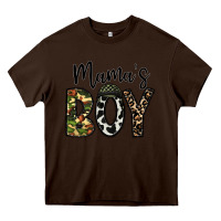 Chocolate Brown mama's boy Heavy Core Tee - CowhideDigitalArt