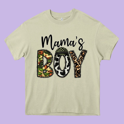 Mama's Boy Heavy Core Tee Designed By Cowhidedigitalart