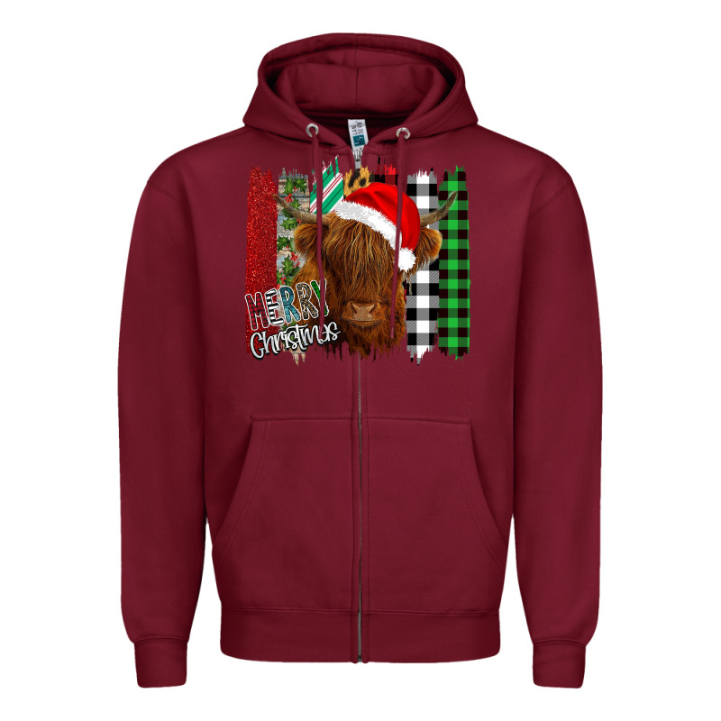 Merry Christmas Cow Zipper Hoodie by Bettercallsaul | Teevron