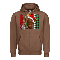 Chestnut Merry Christmas Cow Zipper Hoodie - Bettercallsaul