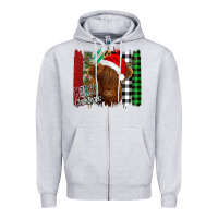 Heather Grey Merry Christmas Cow Zipper Hoodie - Bettercallsaul