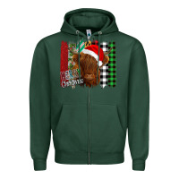 Sports Green Merry Christmas Cow Zipper Hoodie - Bettercallsaul