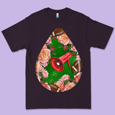 American Football And Western Roses Teardrop Premium Tee Designed By Bundleandbundleshop