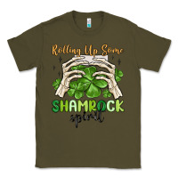 Army Green rolling up some shamrock spirit Classic Tee - MaliasSmallBusiness