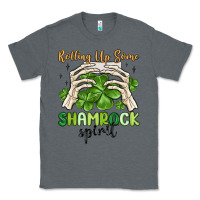 Charcoal Heather rolling up some shamrock spirit Classic Tee - MaliasSmallBusiness