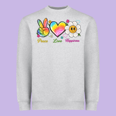Peace Love Happiness Heavyweight Sweatshirt Designed By Nancycooperartshop