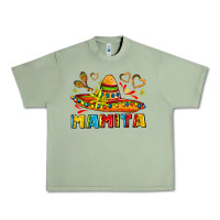 Oil Green mamita and sombrero with lime flowers Urban Heavy Tee - AdoDesignShop