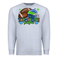 Heather Grey Touchdown season American football green and blue Premium Sweatshirt - HowdyJamesFarm