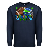 Navy Touchdown season American football green and blue Premium Sweatshirt - HowdyJamesFarm