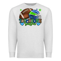 Oatmeal Heather Touchdown season American football green and blue Premium Sweatshirt - HowdyJamesFarm