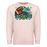 Pale Pink Touchdown season American football green and blue Premium Sweatshirt - HowdyJamesFarm