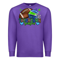Purple Touchdown season American football green and blue Premium Sweatshirt - HowdyJamesFarm