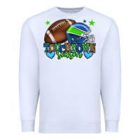 White Touchdown season American football green and blue Premium Sweatshirt - HowdyJamesFarm