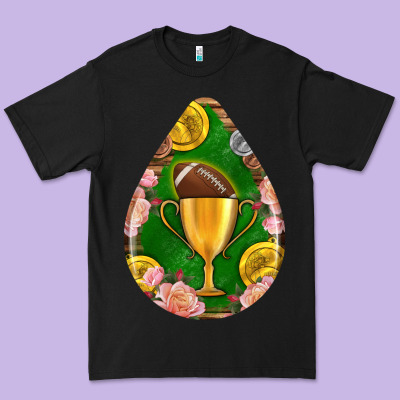 American Football And Western Roses Teardrop Premium Tee Designed By Bundleandbundleshop