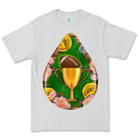 Dove Grey american football and western roses teardrop Premium Tee - BundleAndBundleShop