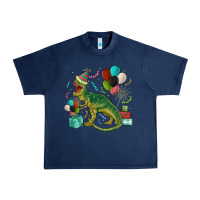 Navy party t rex Urban Heavy Tee - MaliasSmallBusiness