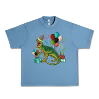 Pebble Blue party t rex Urban Heavy Tee - MaliasSmallBusiness