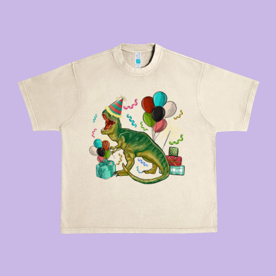 Party T Rex Urban Heavy Tee Designed By Maliassmallbusiness