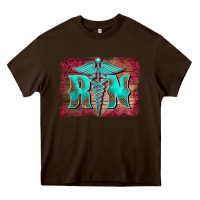 Chocolate Brown registered medical symbol nurse background Heavy Core Tee - BarkalooDesign