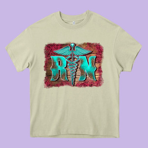 Registered Medical Symbol Nurse Background Heavy Core Tee Designed By Barkaloodesign