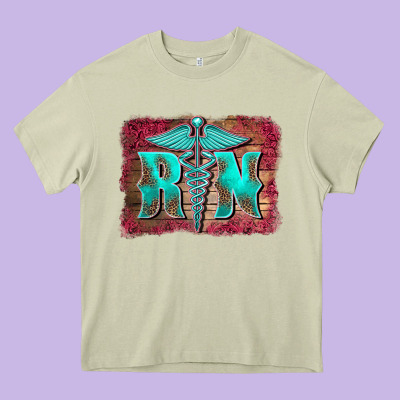 Registered Medical Symbol Nurse Background Heavy Core Tee Designed By Barkaloodesign