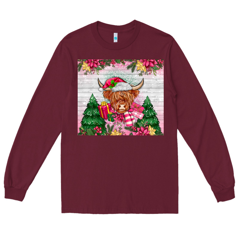 Pink Christmas Cow Long Sleeve Tee by MaliasSmallBusiness | Teevron