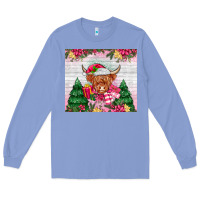 Colony Blue pink christmas cow Long Sleeve Tee - MaliasSmallBusiness