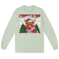 Matcha pink christmas cow Long Sleeve Tee - MaliasSmallBusiness
