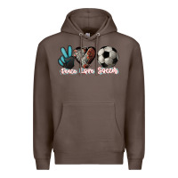 Coffee Peace love Soccer Premium Hoodie - HowdyJamesFarm