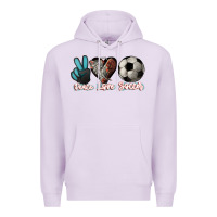 Lilac Peace love Soccer Premium Hoodie - HowdyJamesFarm