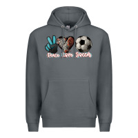 Rock Peace love Soccer Premium Hoodie - HowdyJamesFarm