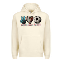 Sandshell Peace love Soccer Premium Hoodie - HowdyJamesFarm