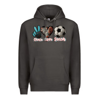 Smoke Peace love Soccer Premium Hoodie - HowdyJamesFarm