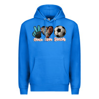 True Royal Peace love Soccer Premium Hoodie - HowdyJamesFarm