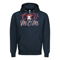 Navy Cow Mom Zipper Hoodie - Bettercallsaul