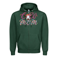 Sports Green Cow Mom Zipper Hoodie - Bettercallsaul