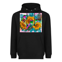 Black hummingbirds sunflower Heavyweight Hoodie - TumblerDesignByShophia