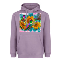 Lavender hummingbirds sunflower Heavyweight Hoodie - TumblerDesignByShophia