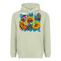 Matcha hummingbirds sunflower Heavyweight Hoodie - TumblerDesignByShophia