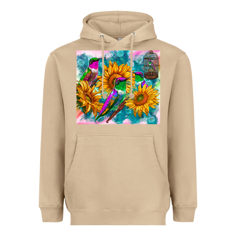 Hummingbirds Sunflower Heavyweight Hoodie by TumblerDesignByShophia | Teevron