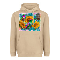 Mushroom hummingbirds sunflower Heavyweight Hoodie - TumblerDesignByShophia