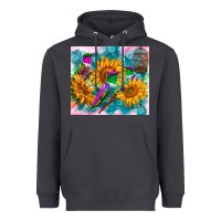 Smoke hummingbirds sunflower Heavyweight Hoodie - TumblerDesignByShophia