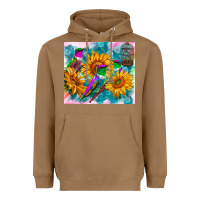 Toasted Coconut hummingbirds sunflower Heavyweight Hoodie - TumblerDesignByShophia