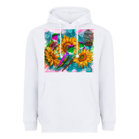 White hummingbirds sunflower Heavyweight Hoodie - TumblerDesignByShophia