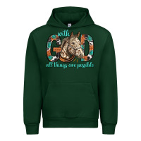 Forest Green with god all things are possible with horse bbs Urban Hoodie - BundleAndBundleShop
